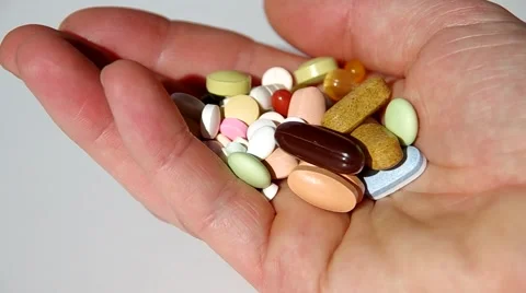Different types of pills Stock Footage 64999637