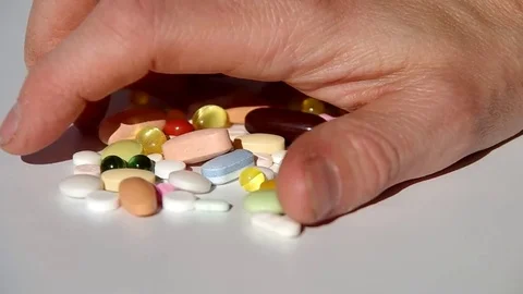 Different types of pills Stock Footage 71503065