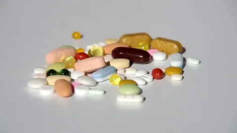 Different types of pills Stock Footage 71503131