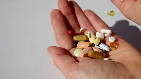 Different types of pills Stock Footage 71503145