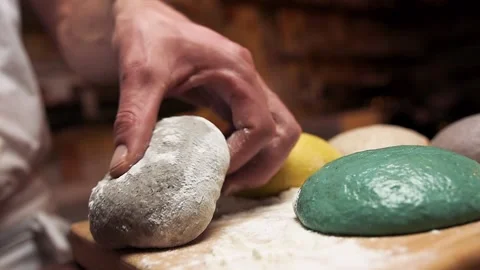 Different types of pizza doughs Stock Footage 136375492