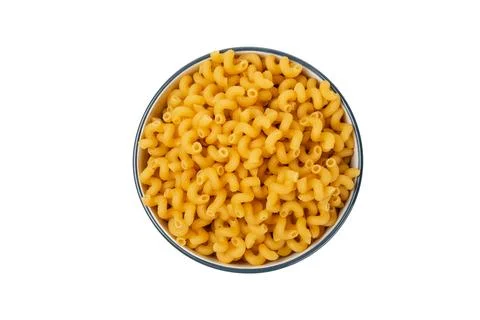 Different types of raw pasta isolated on white background. Stock Photos