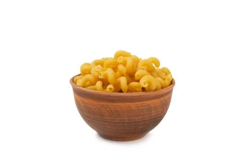 Different types of raw pasta isolated on white background. Stock Photos