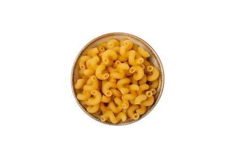 Different types of raw pasta isolated on white background. Stock Photos