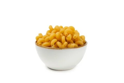 Different types of raw pasta isolated on white background. Stock Photos
