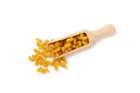 Different types of raw pasta isolated on white background. Stock Photos