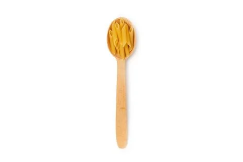 Different types of raw pasta isolated on white background. Stock Photos