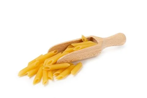 Different types of raw pasta isolated on white background. Stock Photos