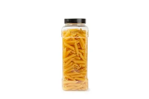 Different types of raw pasta isolated on white background. Stock Photos