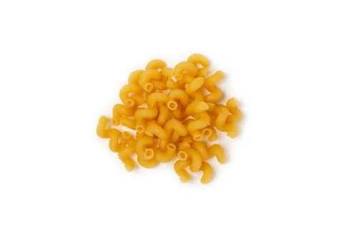 Different types of raw pasta isolated on white background. Stock Photos