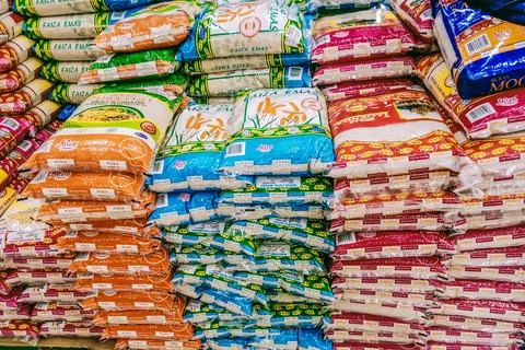 Different types of rice Stock Photos