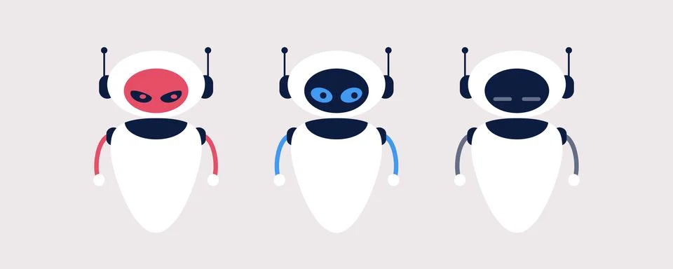 Different types of robot emotions Stock Illustration
