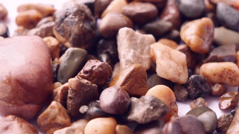 Different types of rocks and natural erosion. Basalt, marble, zeolite, minerals Stock Footage 133212065