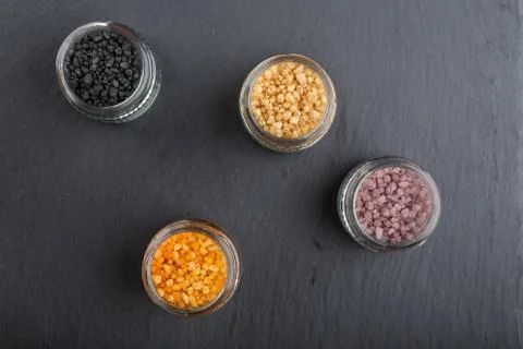 Different types of salt Stock Photos