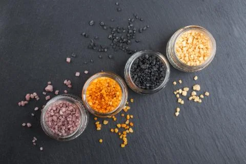 Different types of salt Stock Photos