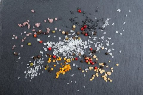 Different types of salt Stock Photos