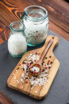 Different types of salt Stock Photos