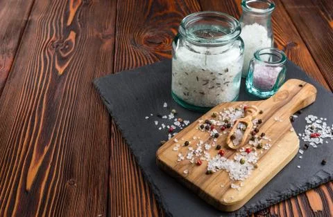 Different types of salt Stock Photos