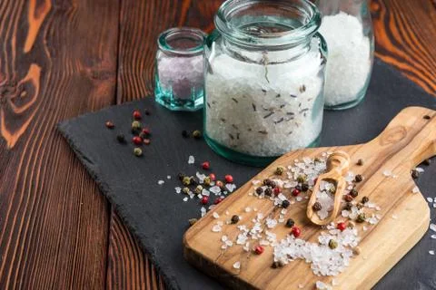 Different types of salt Stock-Fotos
