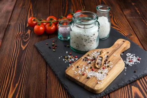 Different types of salt Stock Photos