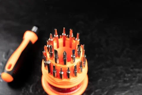 Different types of screwdrivers. Working instruments for maintenance repair.. Stock Photos