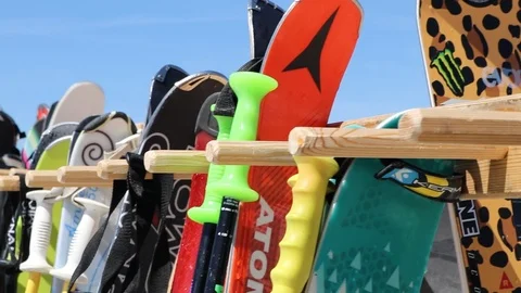 Different types of ski Stock Footage 101356741