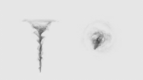 Different types of smoke on a transparent background with alpha channel. Stock Footage 312690194