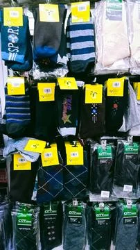 Different types of socks Stock Photos