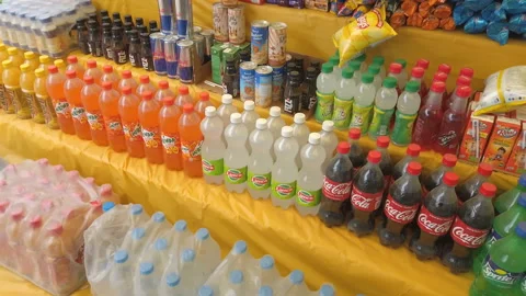 Different types of soft drinks Vídeo Stock 196555040