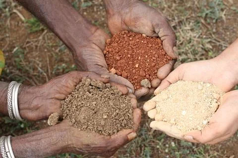 Different types of soil 스톡 사진