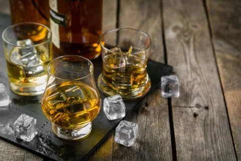 Different types of strong alcohol Stock Photos