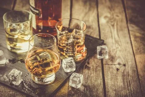 Different types of strong alcohol Stock Photos