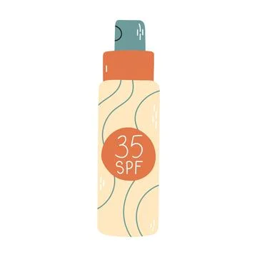 Different types of sun protection cosmetics. Stock Illustration