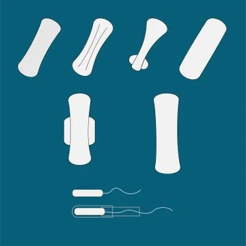 Different types of tampons Stock Illustration