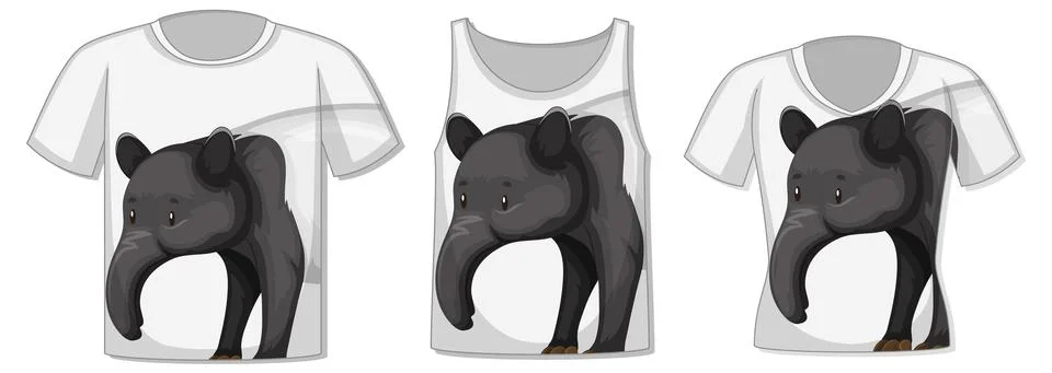 Different types of tops with anteater pattern Stock Illustration