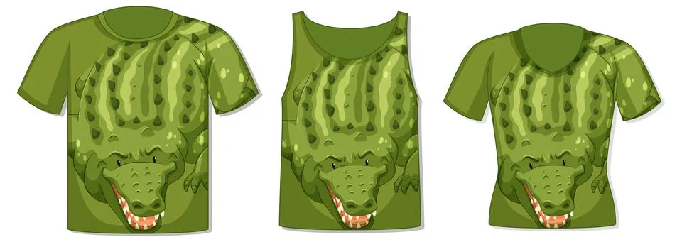 Different types of tops with crocodile pattern Stock Illustration