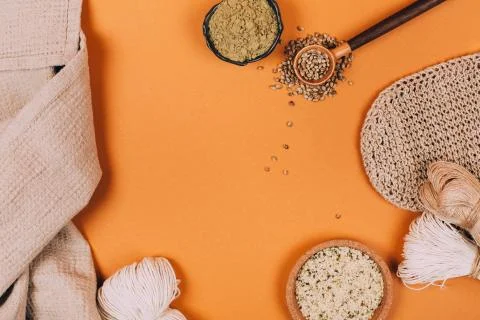 Different types of uses for hemp Foto stock