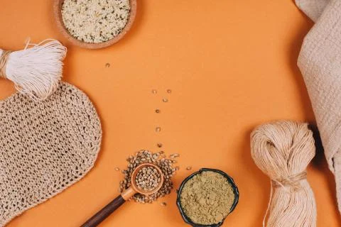 Different types of uses for hemp Stock Photos