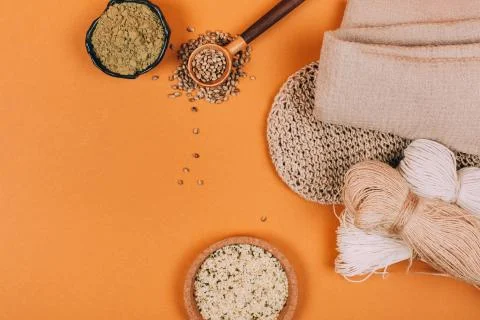 Different types of uses for hemp Stock Photos