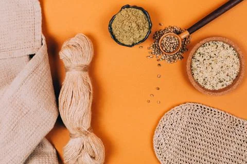 Different types of uses for hemp Foto stock