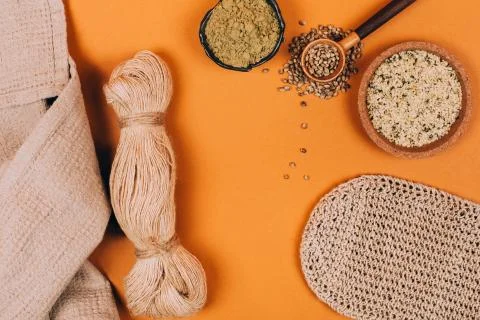 Different types of uses for hemp Stock Photos