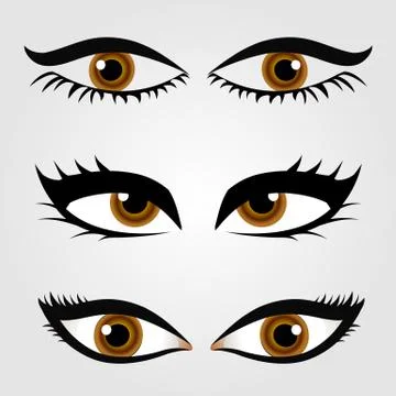Different types of womens eyes  Stock Illustration