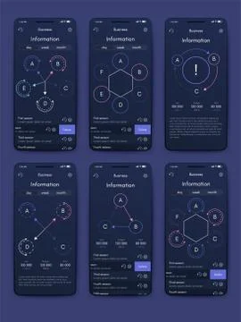 Different UI, UX, GUI screens and flat web icons for mobile apps Stock Illustration