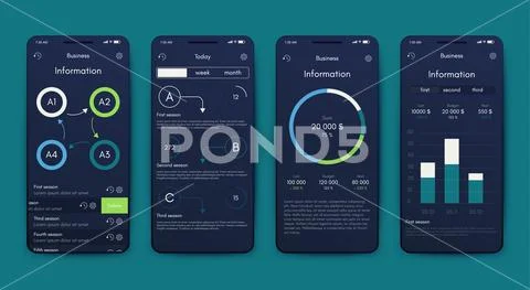 Different UI, UX, GUI screens and flat web icons for mobile apps ...