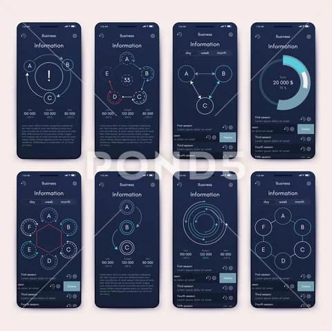Different UI, UX, GUI screens and flat web icons for mobile apps ...