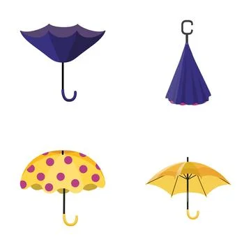 Different umbrellas in flat design style イラスト素材
