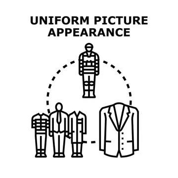 Different uniforms creating an appearance standard in professions 스톡 일러스트