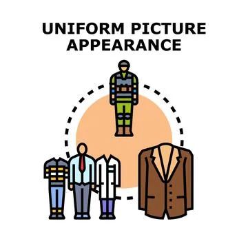 Different uniforms creating an appearance standard in professions 스톡 일러스트