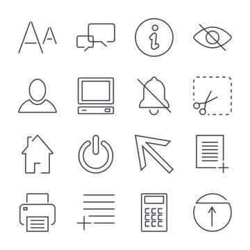 Different universal icons for apps, sites, programs and others. Editable Stroke. Stock-Illustration