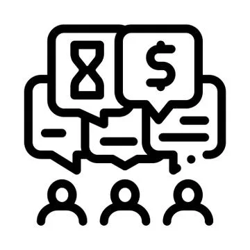 Different values of people icon vector outline illustration Stock Illustration